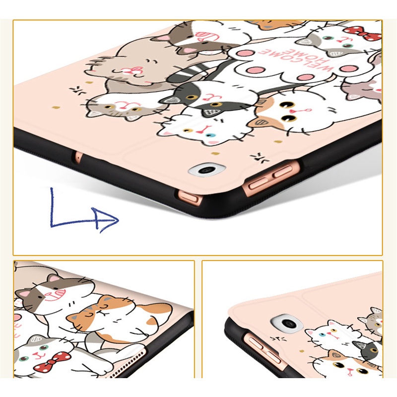 Bao Da pu Mềm Nắp Gập Thông Minh Họa Tiết Mèo Dễ Thương Cho Lenovo M10 plus X606f 10.3" M10 plus 10.3 TB-X606 X606