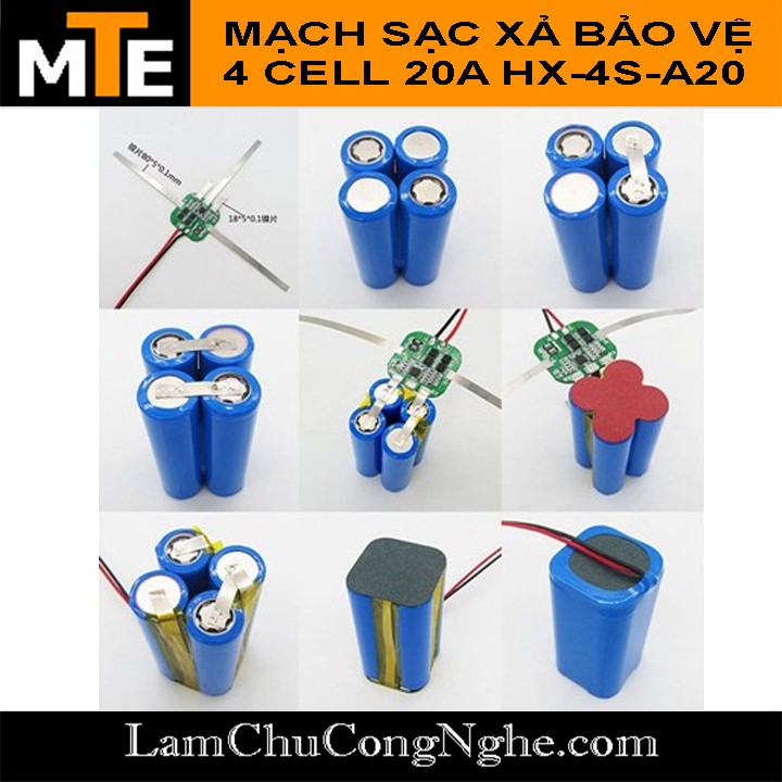 Mạch sạc xả bảo vệ Pin Lithium 4 Cell 20A HX-4S-A20