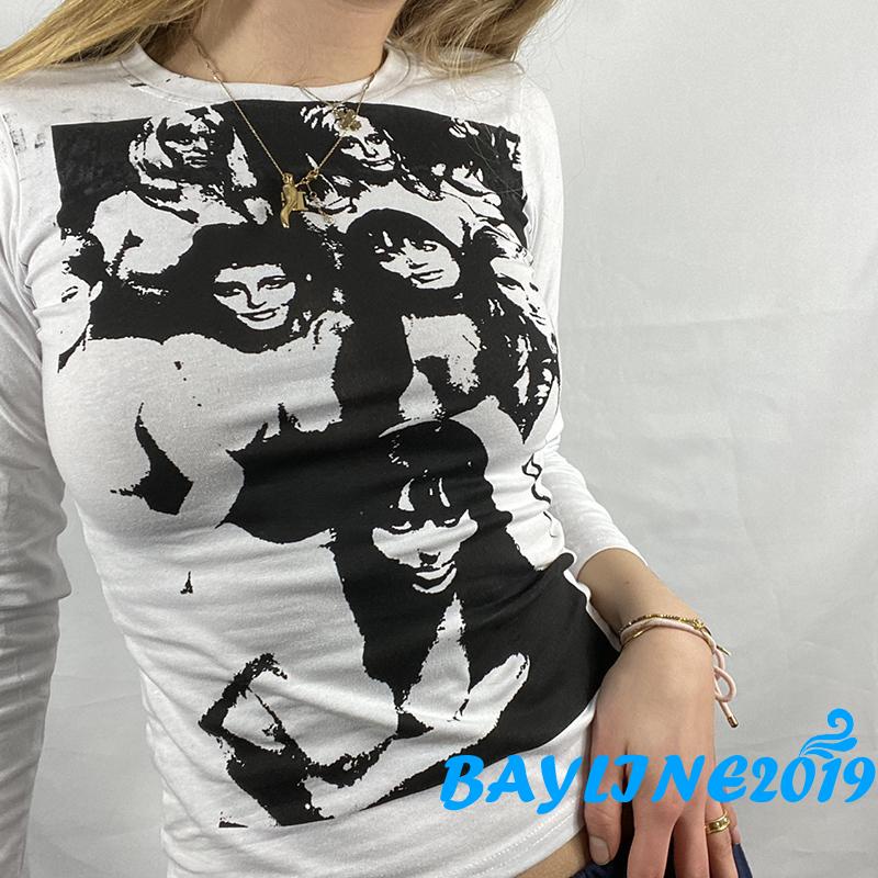 Áo Thun Nữ Dài Tay Cổ Tròn Thời Trang Hàn