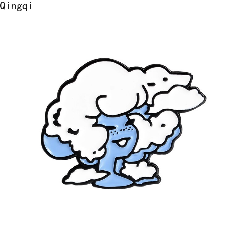 Ghim cài áo Miss Zoe hình cô gái thổi lửa nước mây tự nhiên tùy chọn