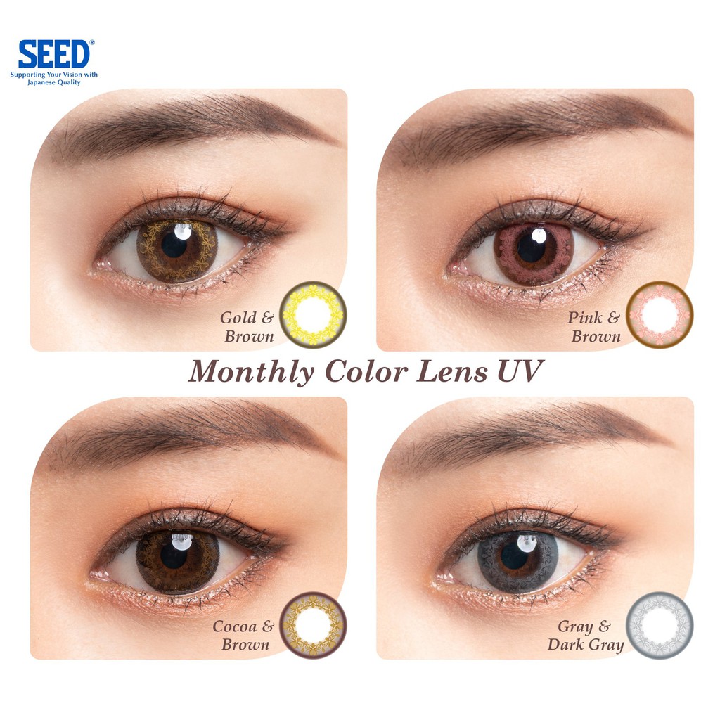 🆕 [ HOT ]  Kính áp tròng có màu 1 tháng SEED lens Nhật Bản