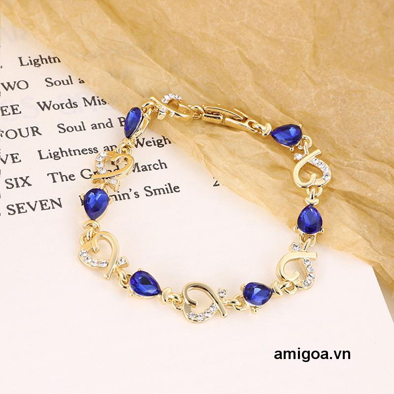 Vòng Tay Đính Đá Hình Trái Tim Xinh Xắn Cho Nữ