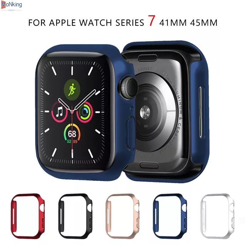 Apple 7th Đồng Hồ bảo vệ phim Apple cong bề mặt Hydrogel Phim PC kính tích hợp IWatch 7 trường hợp- -MKSHOP