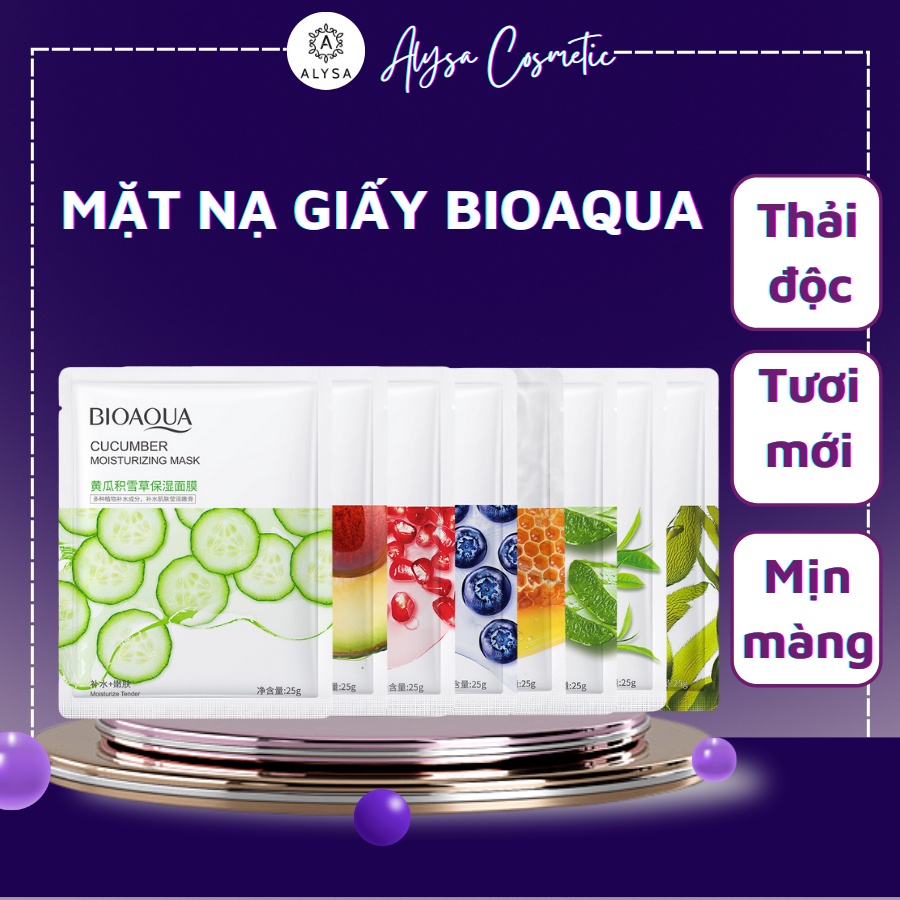 [MN 001] Mặt nạ giấy BIOAQUA dưỡng ẩm da, thải đôc, giảm bã nhờn, Mask giảm mụn cao cấp, mặt nạ trắng da chuyên sâu | WebRaoVat - webraovat.net.vn