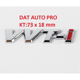 Tem Nổi 3D Kim Loại VTT-i sport màu Trắng Inox.