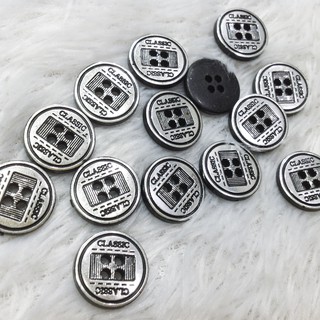 Khuy áo sơ mi nút kiểu phong cách cổ điển màu bạc vàng size 1.5cm