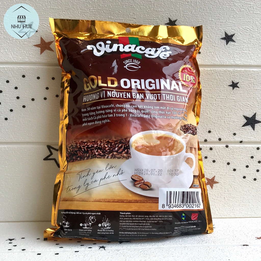 Cà phê VinaCafe Gold Original 3in1 (túi 40 gói x 20g)