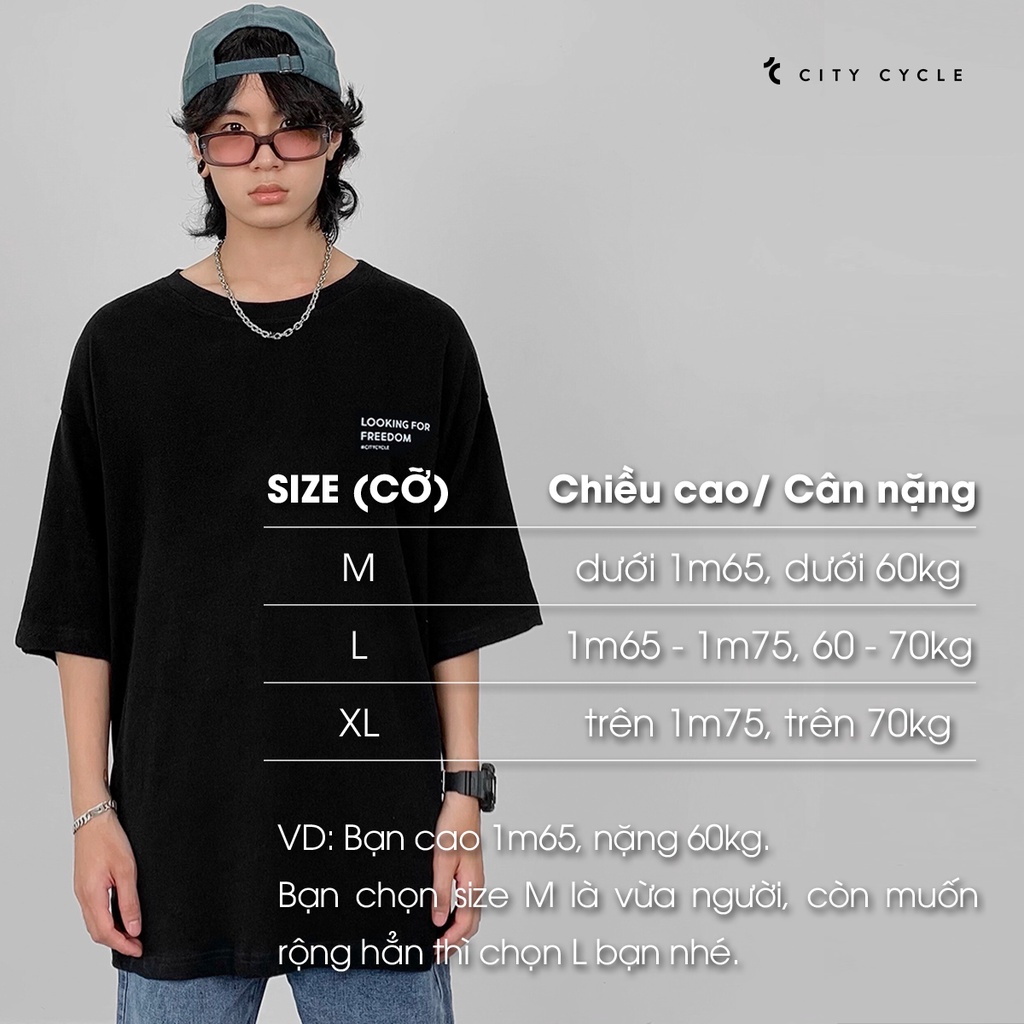 Áo thun nam nữ Freedom City Cycle - Áo thun cộc tay Unisex form rộng Local Brand