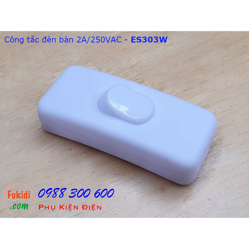 Công tắc dây treo 2A/250VAC dùng cho đèn bàn ES303 hai mài trắng và đen