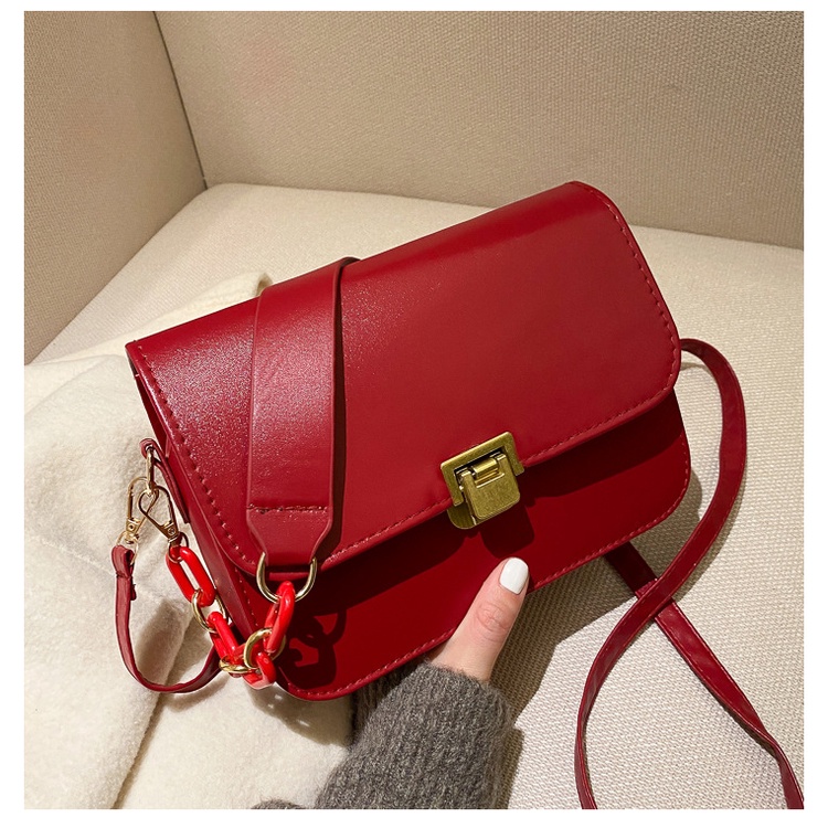 Túi đeo vai hình vuông cỡ nhỏ thiết kế đơn giản phong cách retro mới 2021