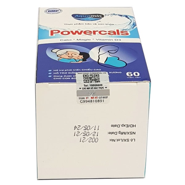 Powercals – Bổ sung canxi tự nhiên cho mẹ bầu, giúp trẻ phát triển chiều cao, phòng ngừa loãng xương (Lọ 60 viên)