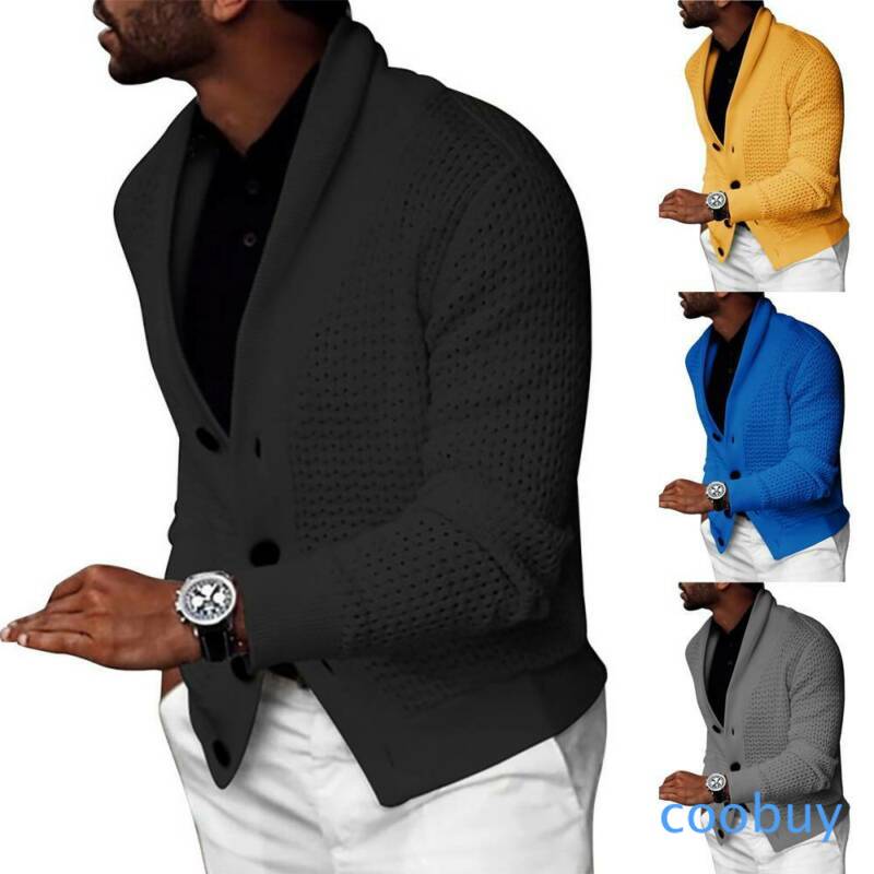 Áo Khoác Cardigan Dệt Kim Màu Trơn Cho Nam | BigBuy360 - bigbuy360.vn