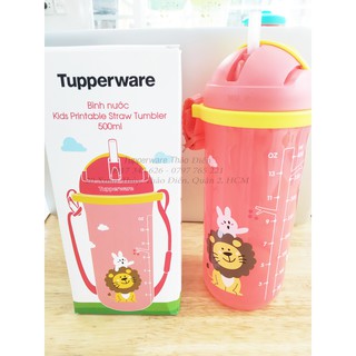 BÌNH NƯỚC TUPPERWARE KIDS PRINTABLE STRAW TUMBLER 500ML