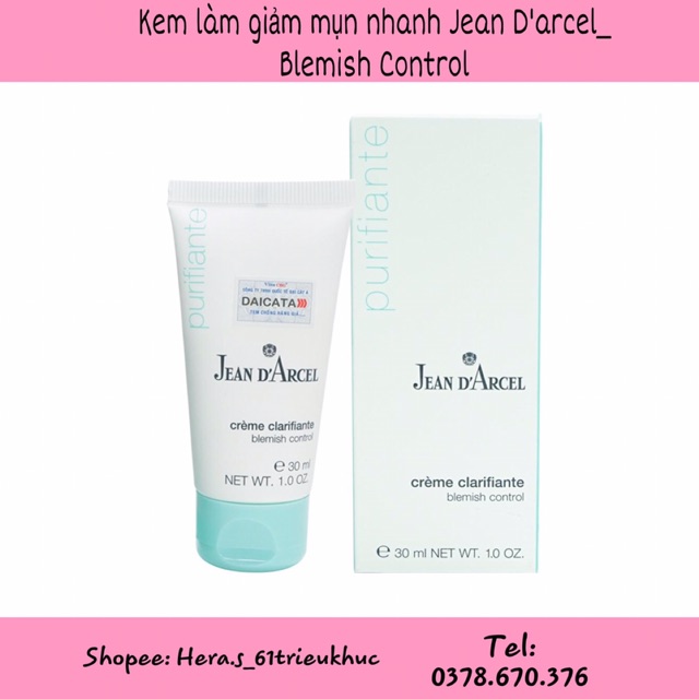 [CHÍNH HÃNG] Kem làm giảm mụn nhanh Jean D'arcel_Blemish Control 30ml