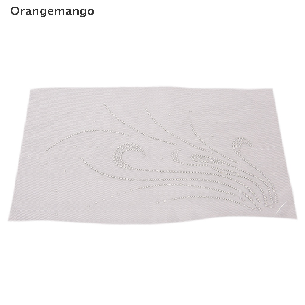 Miếng vá vải trang trí bằng cách ủi chuyển nhiệt hình lông vũ đính kim sa pha lê long lanh