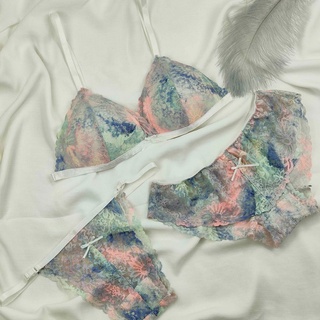 Bộ đồ lót ren sexy🔥NS145 ren họa tiết màu loan không gọng mút vừa gợi cảm quần dây/tam giác Nhà Sò