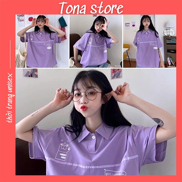 Áo Polo dáng rộng dưới 75kg tonastore - Be Happy