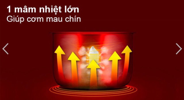 Nồi cơm điện Happy Cook 1,8L nấu cơm là ngon