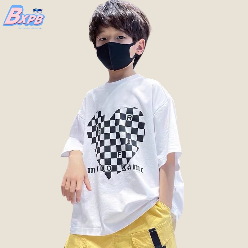 Áo thun BXPB 100% cotton nguyên chất ngắn tay thời trang mùa hè Hàn Quốc cho bé trai và gái 4-15 tuổi