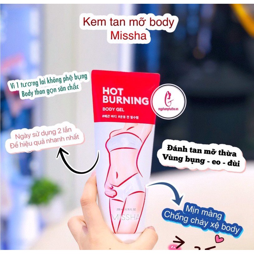 Kem Tan Mỡ Bụng Missha CHÍNH HÃNG Gel Tan Giảm Mỡ Bụng Đùi Eo Hiệu Quả Và An Toàn Missha Hot Burning Hàn Quốc