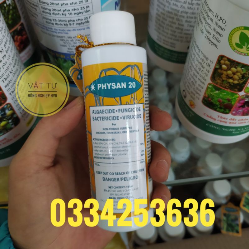 Physan 20 nhập khẩu Mỹ 100ml- sát khuẩn trừ nấm, rong rêu