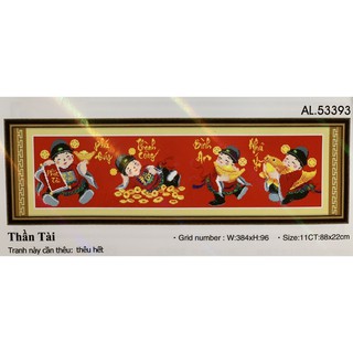 Tranh thêu bốn tiểu thần tài 53393