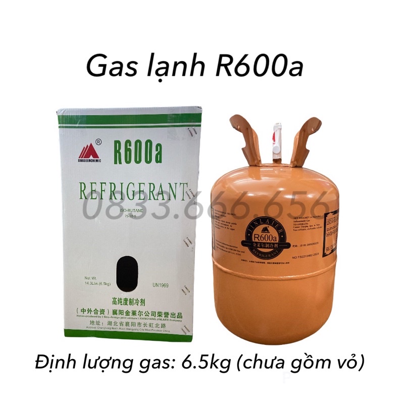 Gas lạnh R600a tủ lạnh tủ đông - Môi chất lạnh R600a (bình 6.5kg gas)