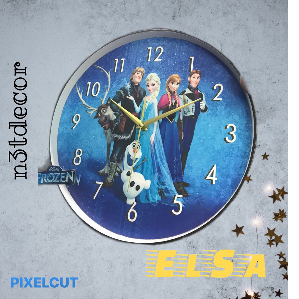 | ELSA | Đồng hồ trang trí cho bé gái - kích thước 30cm