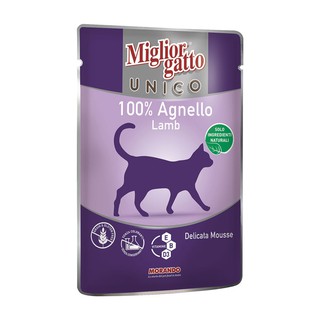 Túi pate dạng thức ăn nghiền Miglior gatto unico vị thịt cừu 85g