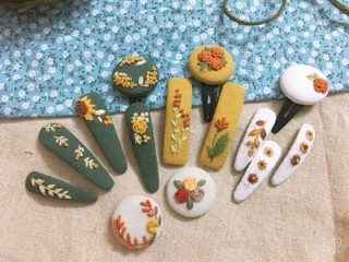 Kẹp tóc thêu tay handmade