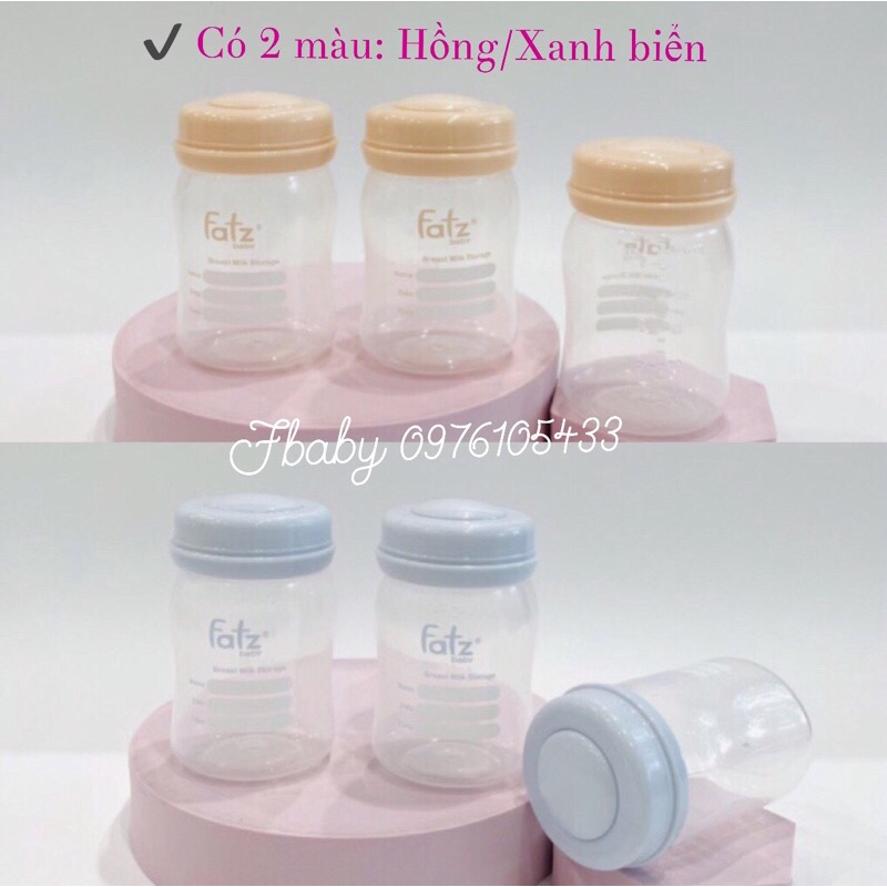 Bộ 3 Bình Trữ Sữa Mẹ Cổ Rộng 150ml Fatz Baby Hàn Quốc