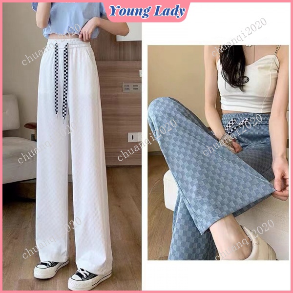 Quần ống rộng Lưng Cao Chất Liệu Lụa Mỏng Mẫu Mới Thời Trang Xuân Hè Dành Cho Nữ 2022