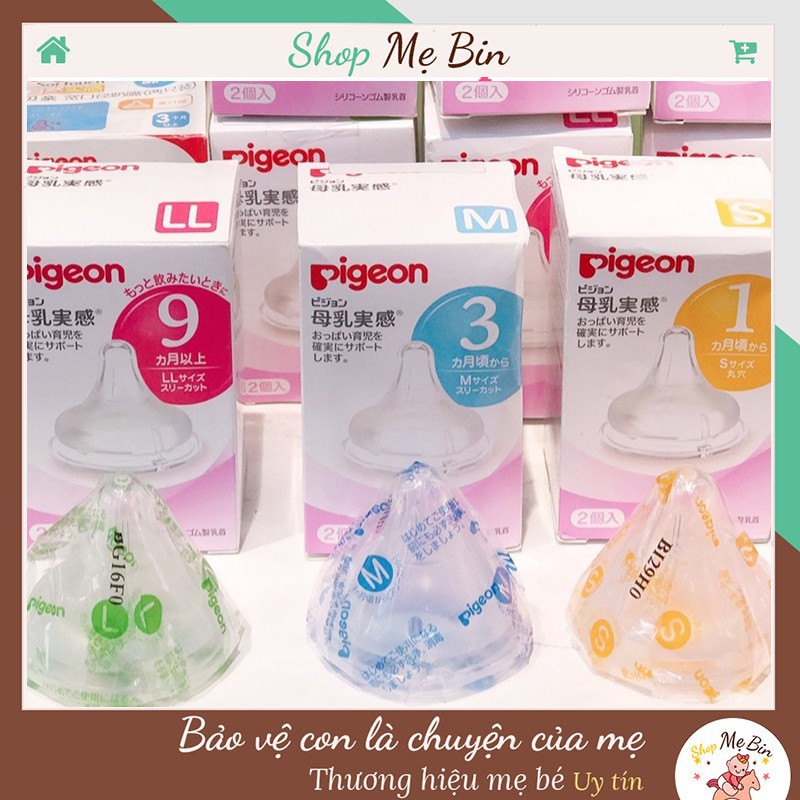 Núm Ti PIGEON Nội Địa Cổ Rộng Đủ Size S/M/L/LL Bin Shop