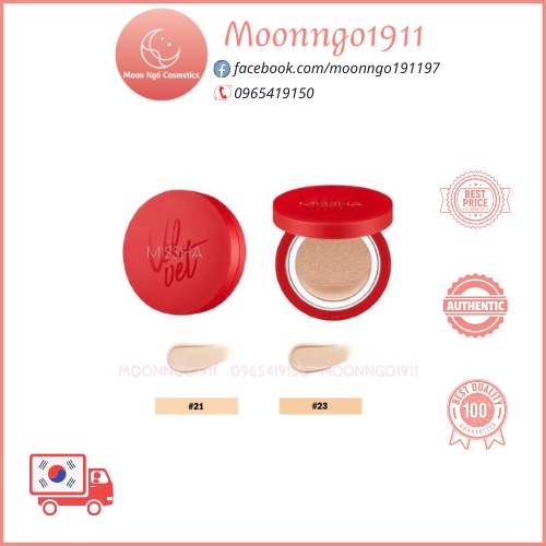 Phấn Nước Mỏng Mịn, Che Phủ Tốt, Lâu Trôi Missha Velvet Finish Cushion SPF50+ PA+++ 15g