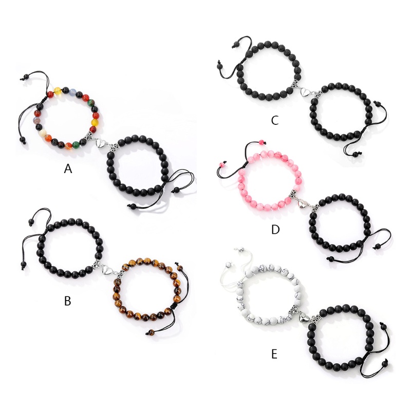 Set 2 Vòng Tay Chuỗi Hạt Đá Tự Nhiên Cho Cặp Đôi