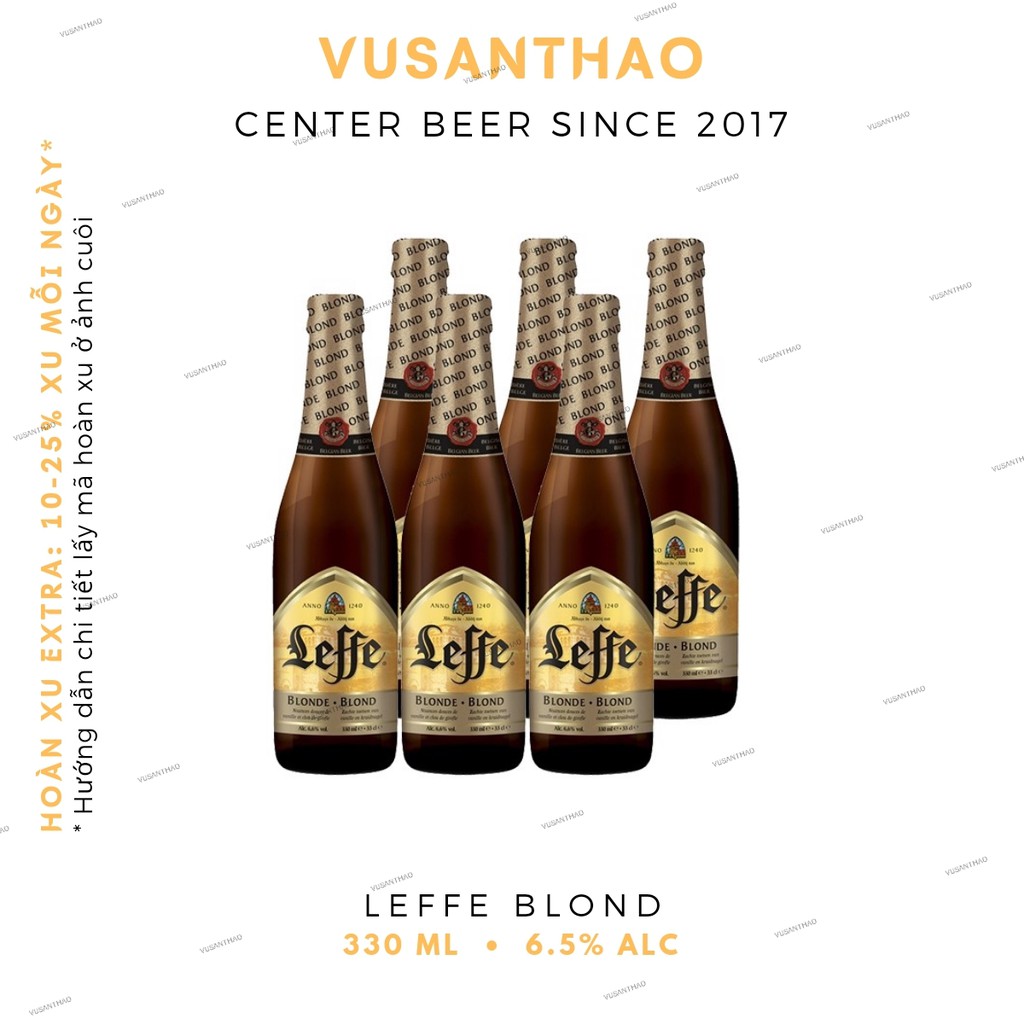 BIA LEFFE VÀNG - 6 CHAI 330ML