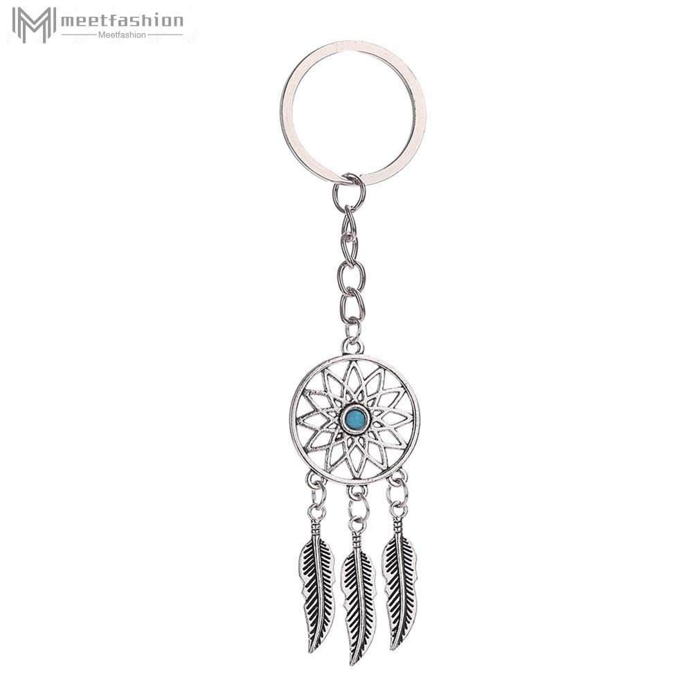 Móc Khóa Hình Dreamcatcher Phối Lông Vũ Phong Cách Boho