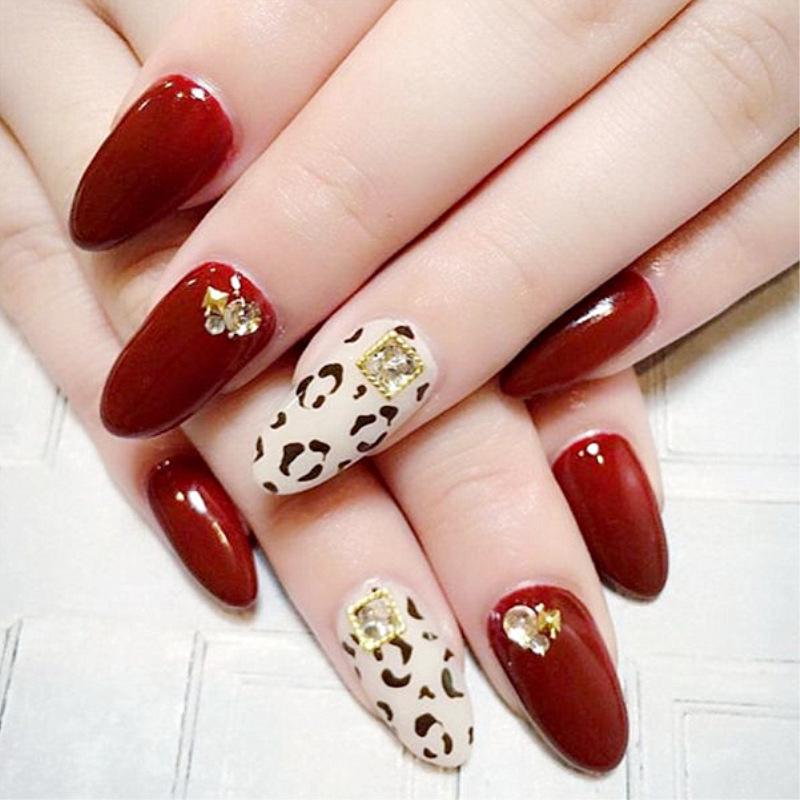 Set 24 móng giả DIY hình bầu dục