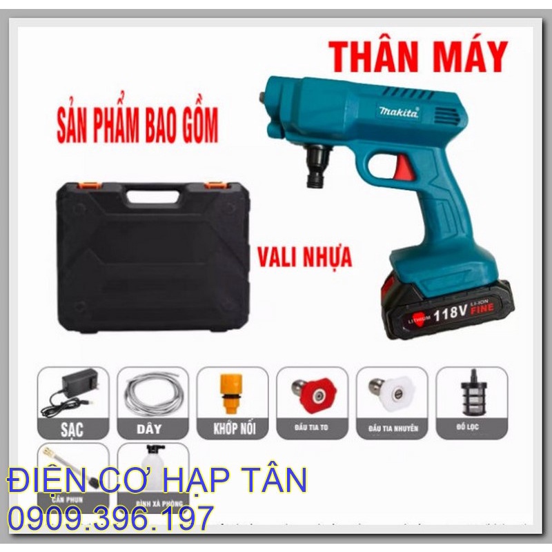 MÁY RỬA XE DÙNG PIN MAKITA 118V - MÁY RỬA XE GIA ĐÌNH - MÁY XỊT TƯỚI HOA