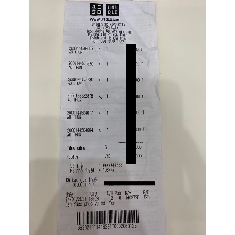 Áo thun Uniqlo Dry kèm bill