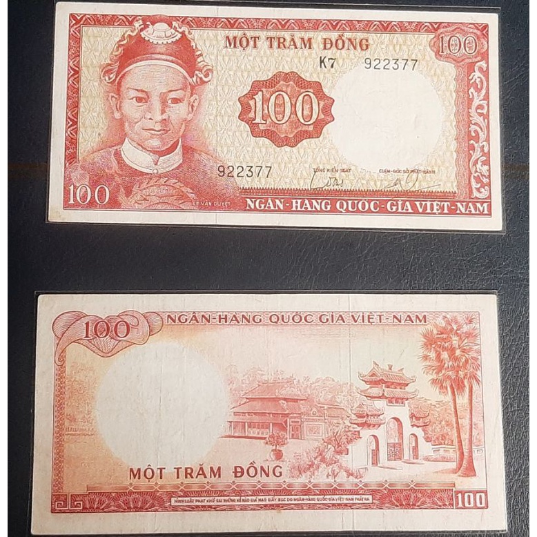 Tờ 100 đồng tướng Lê Văn Duyệt năm 1966