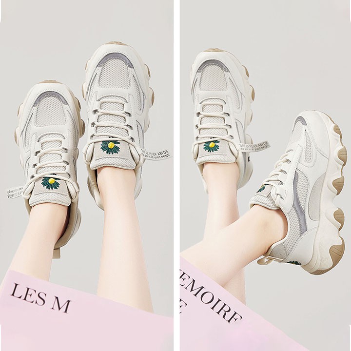 Giày ulzzang hoa cúc mẫu mới - Giày thể thao nữ giày sneakers nữ hoa cúc hot