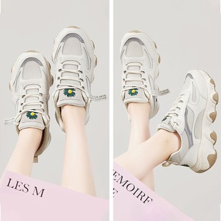Giầy thể thao nữ in hình hoa cúc, giầy sneakers phong cách Hàn Quốc