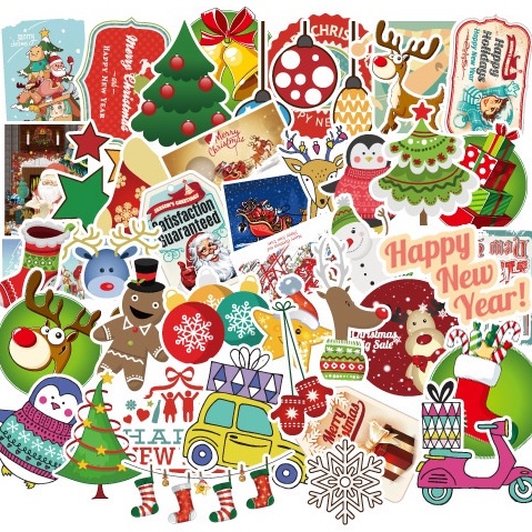 SET 3 CÁI STICKER NOEL (RANDOM) sticker trang trí chủ đề Noel Giáng sinh