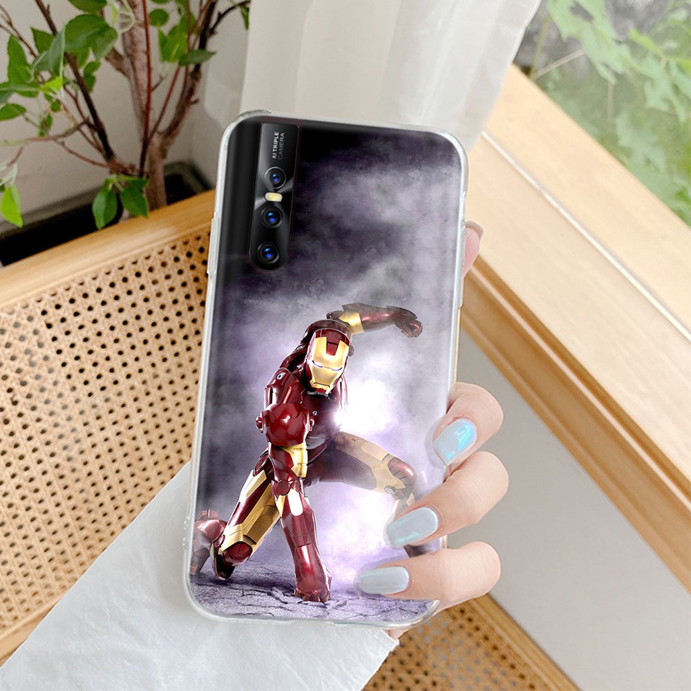 Ốp Điện Thoại Mềm Trong Suốt Hình Iron Man Vm82 Cho Samsung Galaxy J7 Pro J6 J8 Prime Duo Plus 2018