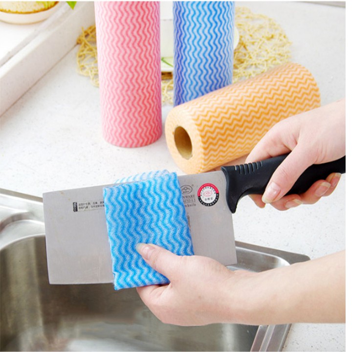 Cuộn 50 Khăn Lau Đa Năng Có Thể Tái Sử Dụng Sạch Sẽ, Tiết Kiệm - Cuộn 40 Khăn Lau Bếp Đa Năng - br00604