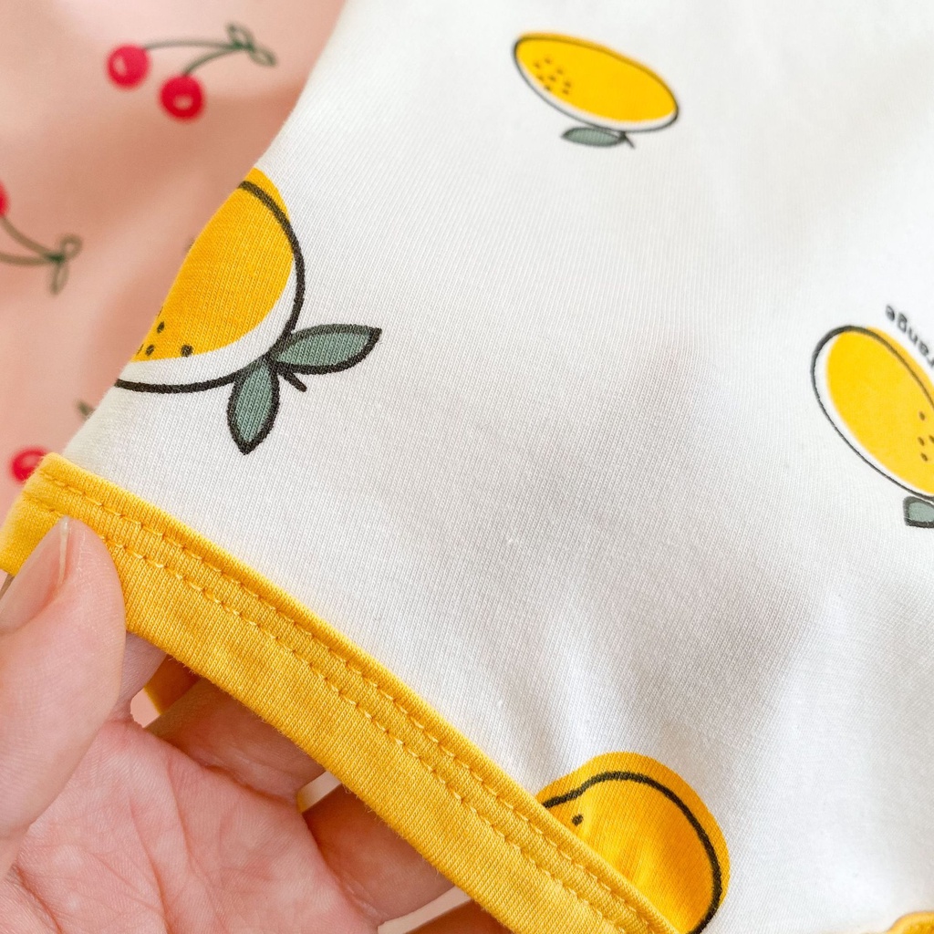 Bộ Áo Liền Quần Tay Ngắn Họa Tiết Trái Cây Thời Trang Mùa Hè Cho Bé Sơ Sinh