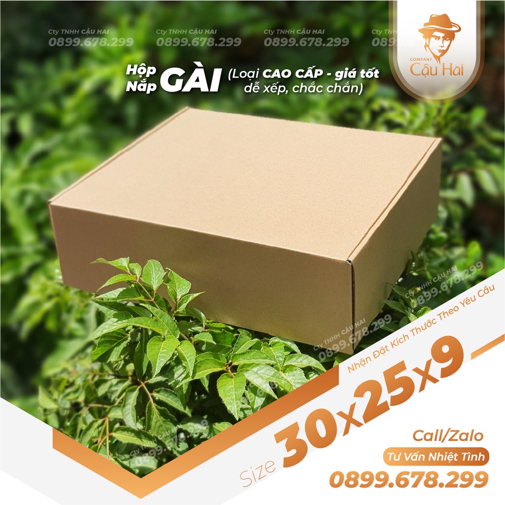 Set 50 Hộp carton nắp GÀI 30x25x9
