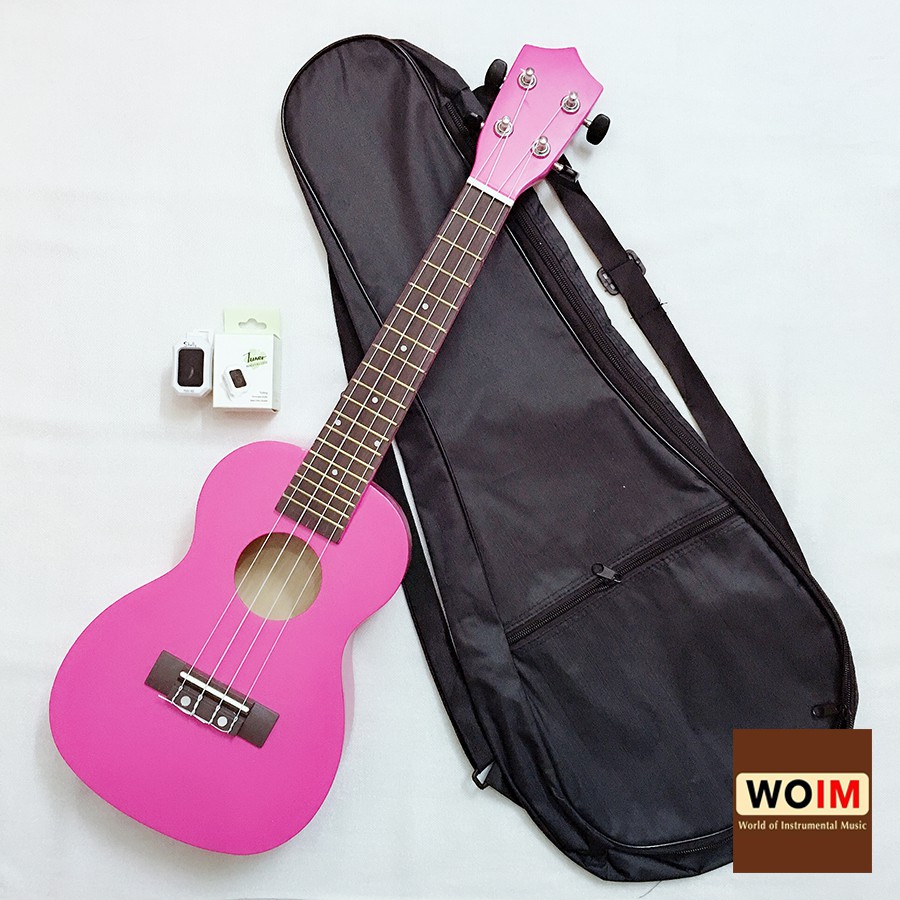 Đàn Ukulele Concert Woim 33A19 Size 23 Tặng Kèm Bao Vải Thời Trang Và Máy Lên Dây Điện Tử (Tuner)