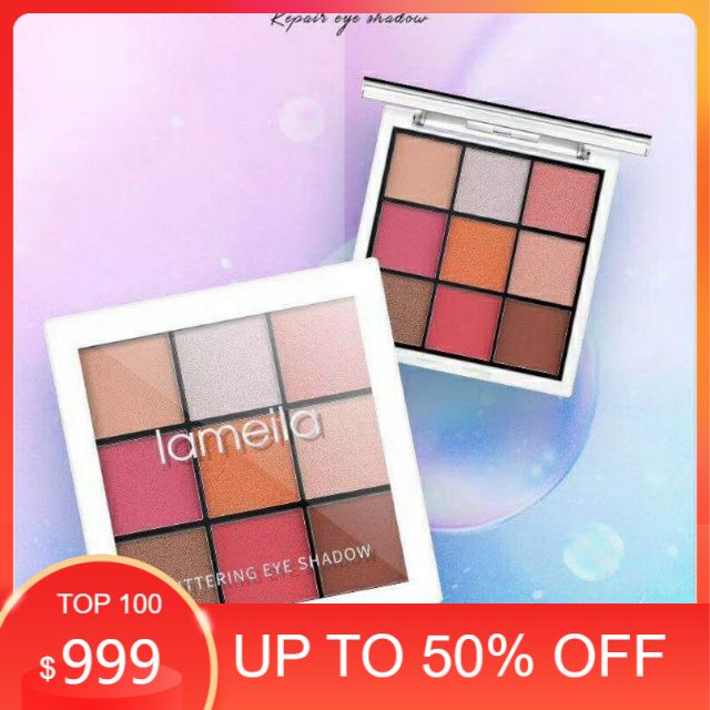 Phấn mắt Lameila Glittering Eye Shadow 9 ô tặng kèm cọ